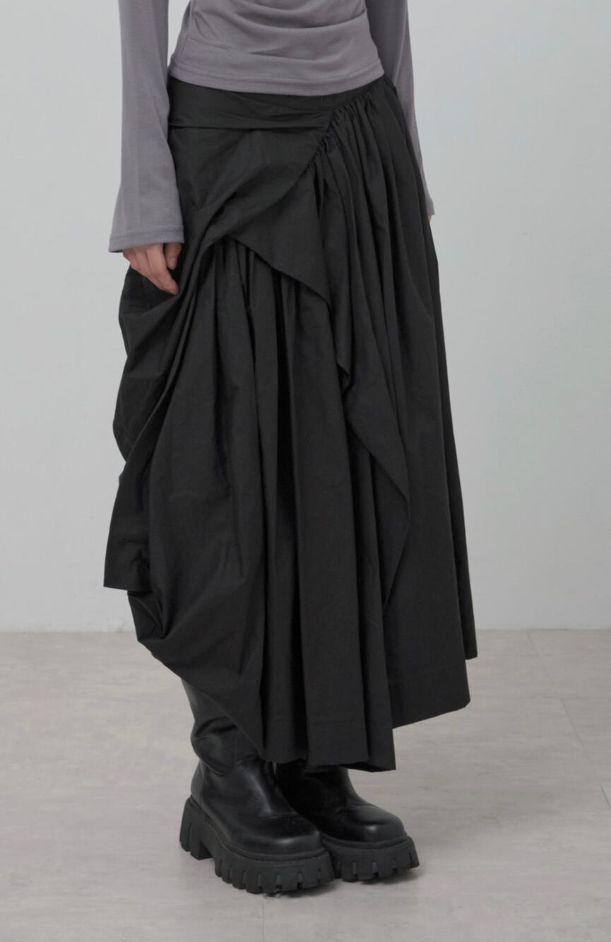 Flare Up Asymmetrical Draped Layered Long Skirt Size 1